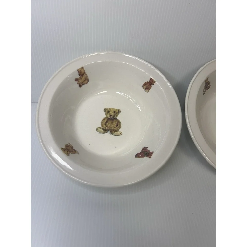 Price Kensington‎ Pottery Bear Cereal Soup Bowls Set Of Two VTG